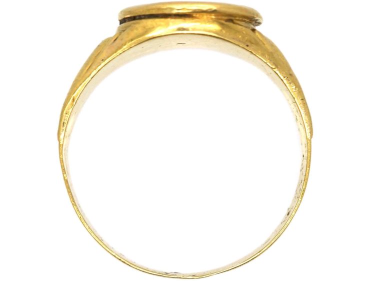 French Late 19th Century Signet Ring with Crest Intaglio