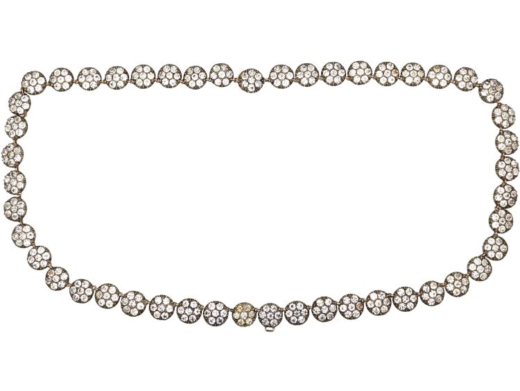 Georgian Silver & Gold, Paste Flower Motif Riviere