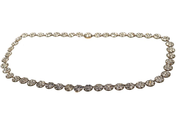 Georgian Silver & Gold, Paste Flower Motif Riviere