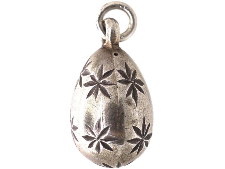 Edwardian Silver Egg with Star Motif