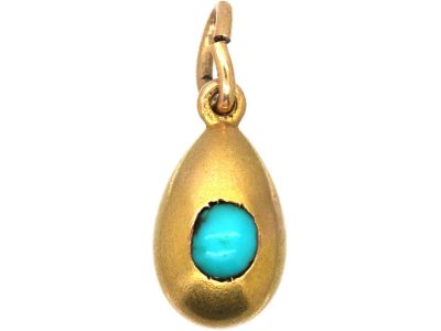 Edwardian 15ct Gold Small Egg set with a Turquoise