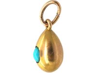 Edwardian 15ct Gold Small Egg set with a Turquoise