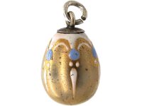 Edwardian Silver & Pale Blue & White Enamel Egg