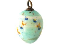 Edwardian Duck Egg Blue Egg with Flowers Motif