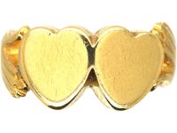 Victorian 18ct Gold Fede & Double Hearts Ring