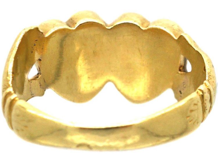Victorian 18ct Gold Fede & Double Hearts Ring