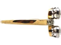 Edwardian 18ct Gold & Platinum Two Stone Diamond Ring