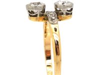 Edwardian 18ct Gold & Platinum Two Stone Diamond Ring