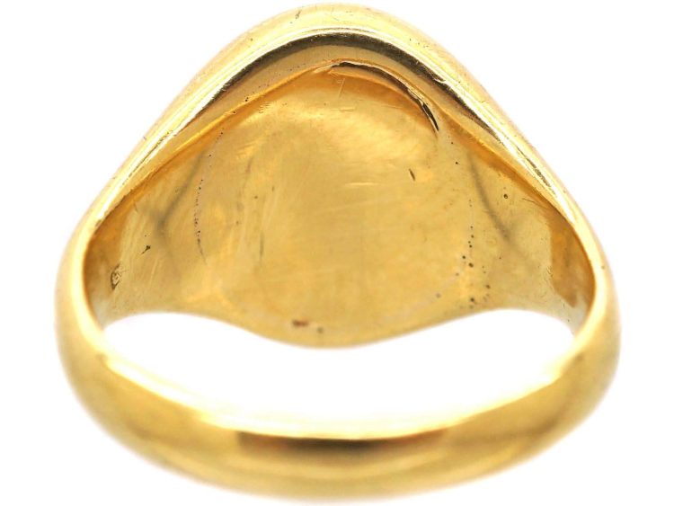 Victorian 18ct Gold Signet Ring set with Lapis Lazuli with Cockerel Intaglio