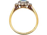 Edwardian 18ct Gold, Black Opal & Rose Diamond Cluster Ring