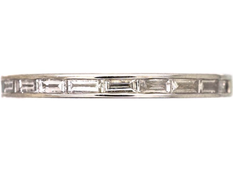 14ct White Gold Baguette Diamond Half Eternity Ring
