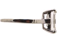 Art Deco Platinum Ring set with a Rectangular Cut Diamond