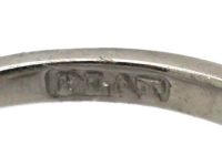 Art Deco Platinum Ring set with a Rectangular Cut Diamond