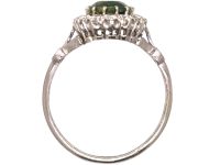 Early 20th Century Platinum Cluster Ring set with an Alexandrite & Diamonds