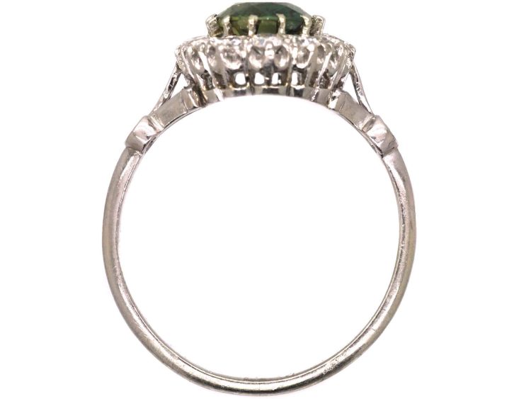 Early 20th Century Platinum Cluster Ring set with an Alexandrite & Diamonds