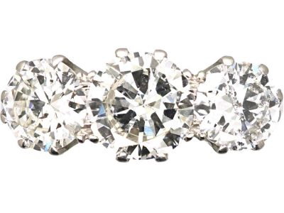 Mid 20th Century Platinum, Three Stone Diamond Ring