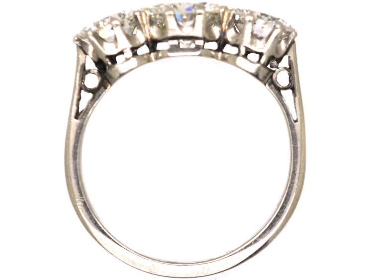 Mid 20th Century Platinum, Three Stone Diamond Ring