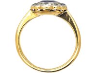 Edwardian 18ct Gold & Platinum Sapphire & Diamond Oval Ring