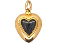 Edwardian 15ct Gold Heart Shaped Pendant set with Turquoise & Natural Split Pearls
