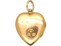 Edwardian 15ct Gold Heart Shaped Locket set with a Diamond