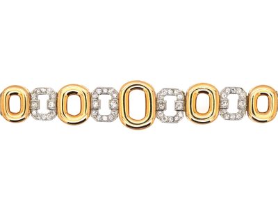 Retro 18ct White & Yellow Gold Bracelet set with Diamonds