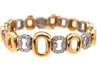 Retro 18ct White & Yellow Gold Bracelet set with Diamonds