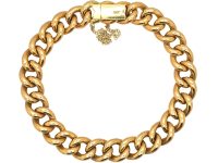 Edwardian 15ct Gold Curb Bracelet