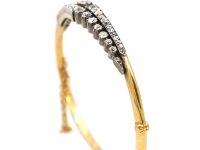 Victorian 15ct Gold & Silver Bangle set with Diamonds