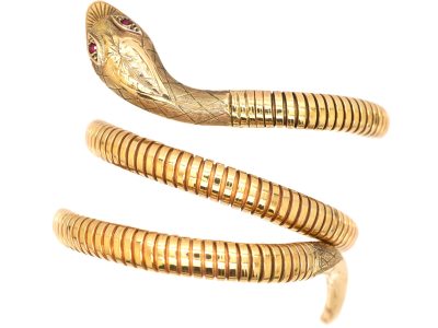 9ct Gold Snake Bangle by Smith & Pepper