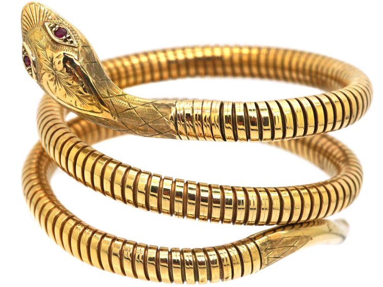 9ct Gold Snake Bangle by Smith & Pepper