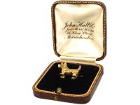 Edwardian Silver Gilt Cairn Terrier Brooch