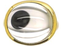 18ct Gold & Rock Crystal Ring by Elsa Peretti for Tiffany in Original Case