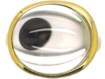 18ct Gold & Rock Crystal Ring by Elsa Peretti for Tiffany in Original Case