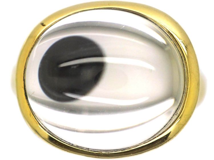 18ct Gold & Rock Crystal Ring by Elsa Peretti for Tiffany in Original Case