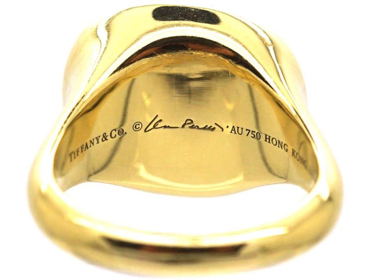 18ct Gold & Rock Crystal Ring by Elsa Peretti for Tiffany in Original Case