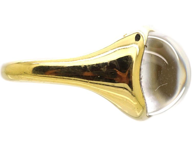 18ct Gold & Rock Crystal Ring by Elsa Peretti for Tiffany in Original Case