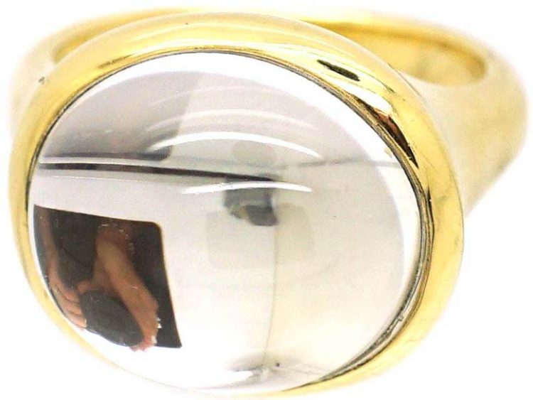 18ct Gold & Rock Crystal Ring by Elsa Peretti for Tiffany in Original Case