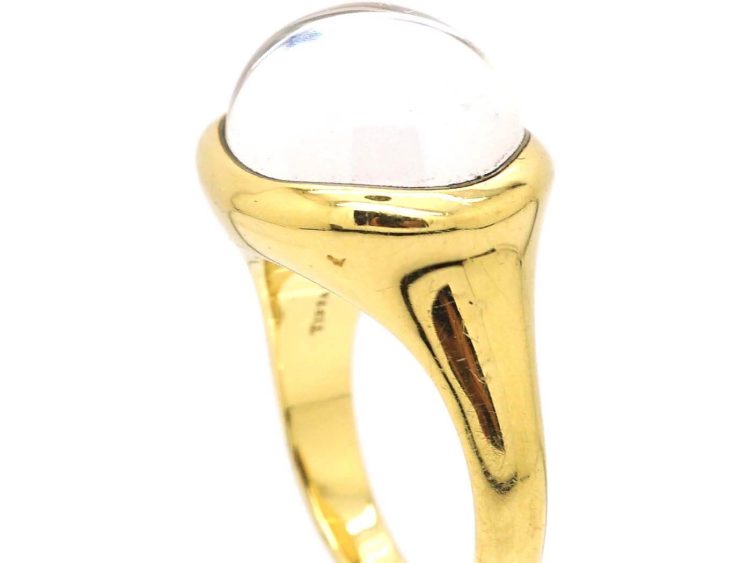 18ct Gold & Rock Crystal Ring by Elsa Peretti for Tiffany in Original Case
