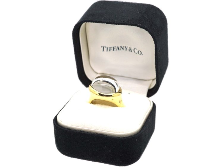 18ct Gold & Rock Crystal Ring by Elsa Peretti for Tiffany in Original Case