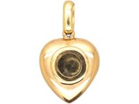 Edwardian 15ct Gold Heart Pendant set with Natural Split Pearls