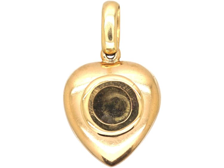 Edwardian 15ct Gold Heart Pendant set with Natural Split Pearls