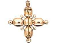 Georgian Silver & Gold Cross Brooch / Pendant set with Rock Crystal