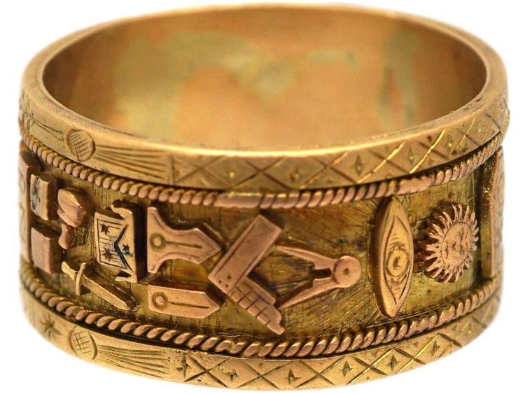 Early Victorian 18ct Gold Masonic Ring