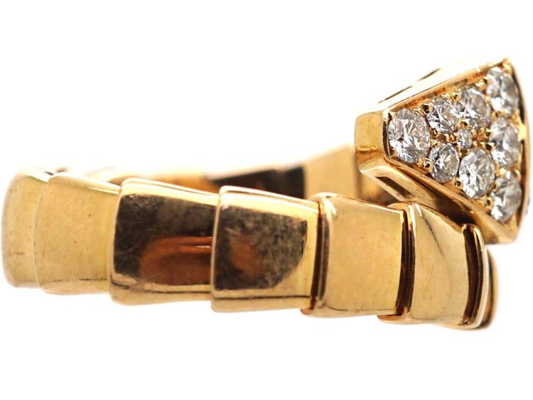 Serpenti Viper 18ct Gold & Diamond Ring by Bulgari