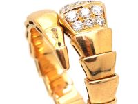 Serpenti Viper 18ct Gold & Diamond Ring by Bulgari