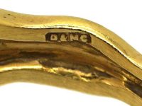 Vintage 18ct Gold Double Heart Ring set with Lapis Lazuli & Diamonds