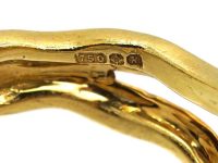 Vintage 18ct Gold Double Heart Ring set with Lapis Lazuli & Diamonds