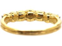 Georgian 18ct Gold, Emerald & Diamond Seven Stone Ring
