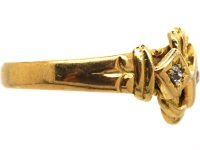 Early 20th Century 18ct Gold Knot Ring set with Three Diamonds