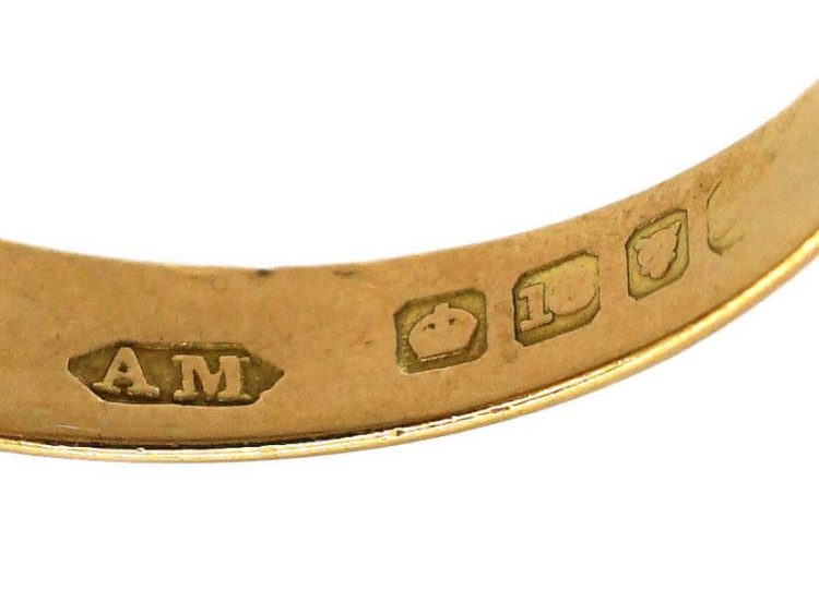 Early 20th Century 18ct Gold Knot Ring set with Three Diamonds